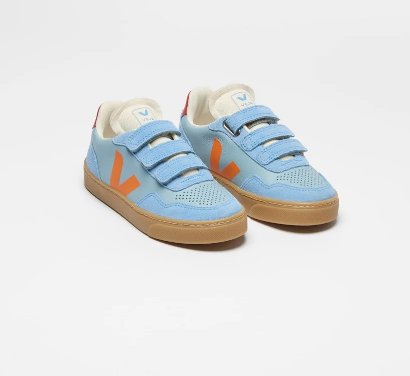 Tênis VEJA VERT Infantil V-90 Teen Couro Steel Fury Natural 2