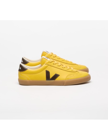 Tênis VEJA VERT Feminino Volley Couro Amarelo Natural