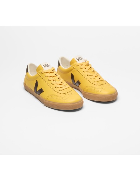 Tênis VEJA VERT Masculino Volley Couro Amarelo Natural