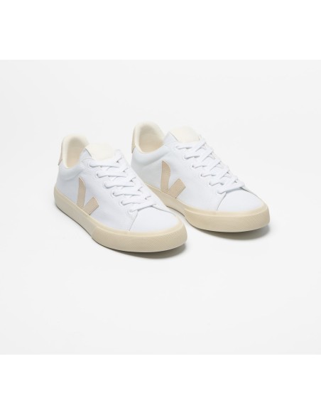 Tênis VEJA VERT Masculino Campo Canvas Branco Areia