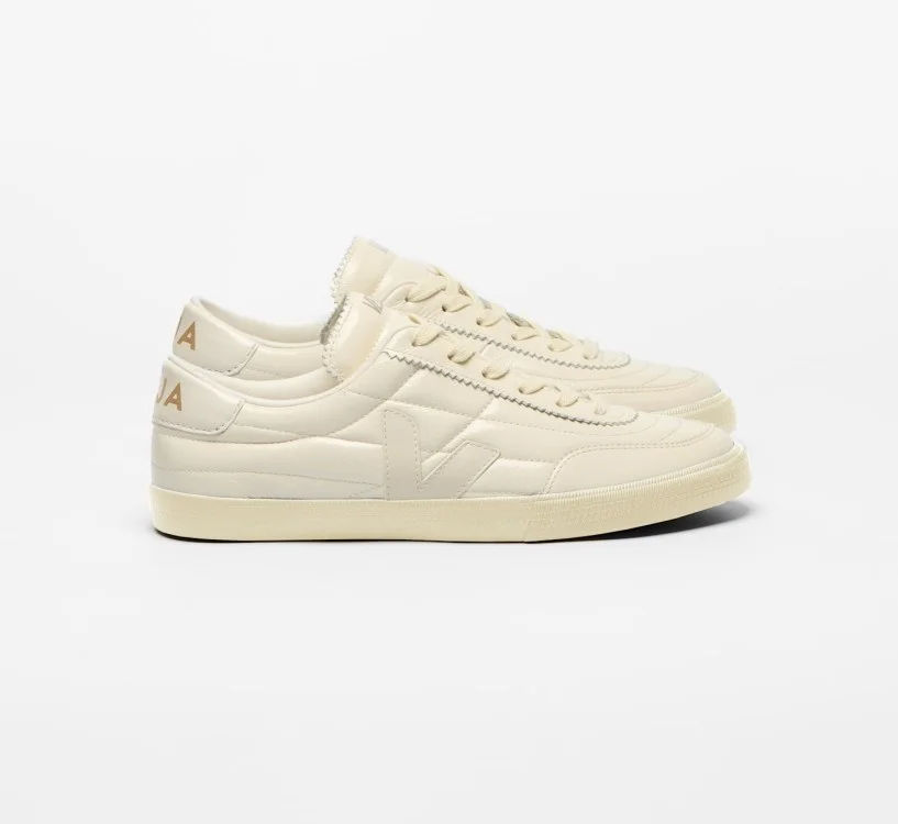 Tênis VEJA VERT Feminino Panenka Couro Verniz Off White Natural