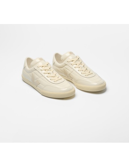 Tênis VEJA VERT Feminino Panenka Couro Verniz Off White Natural