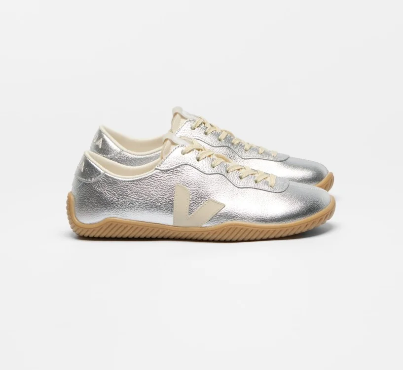 Tênis VEJA VERT Feminino Jitsu Couro Prata Pierre Natural
