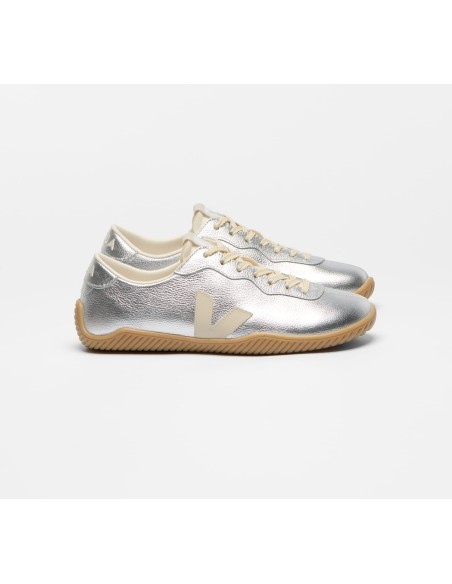 Tênis VEJA VERT Feminino Jitsu Couro Prata Pierre Natural