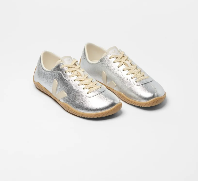 Tênis VEJA VERT Feminino Jitsu Couro Prata Pierre Natural 2