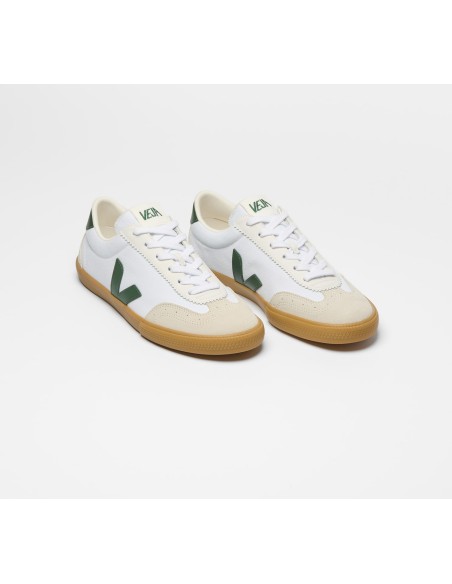 Tênis VEJA VERT Feminino Volley Canvas Branco Cyprus Natural