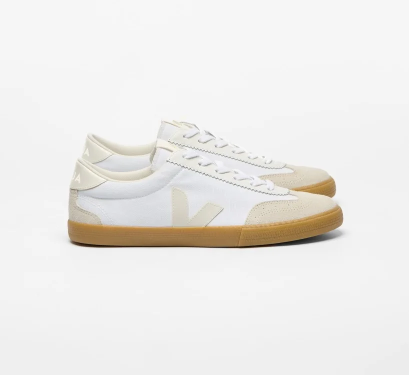 Tênis VEJA VERT Masculino Volley Canvas Branco Pierre Natural