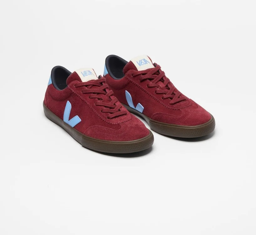 Tênis VEJA VERT Masculino Volley Camurça Grenat Aqua Eagle 2