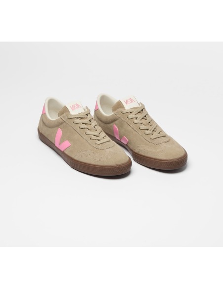 Tênis VEJA VERT Feminino Volley Camurça Taupe Malibu Bark