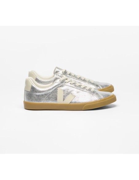 Tênis VEJA VERT Feminino Esplar Camurça Prata Pierre Natural