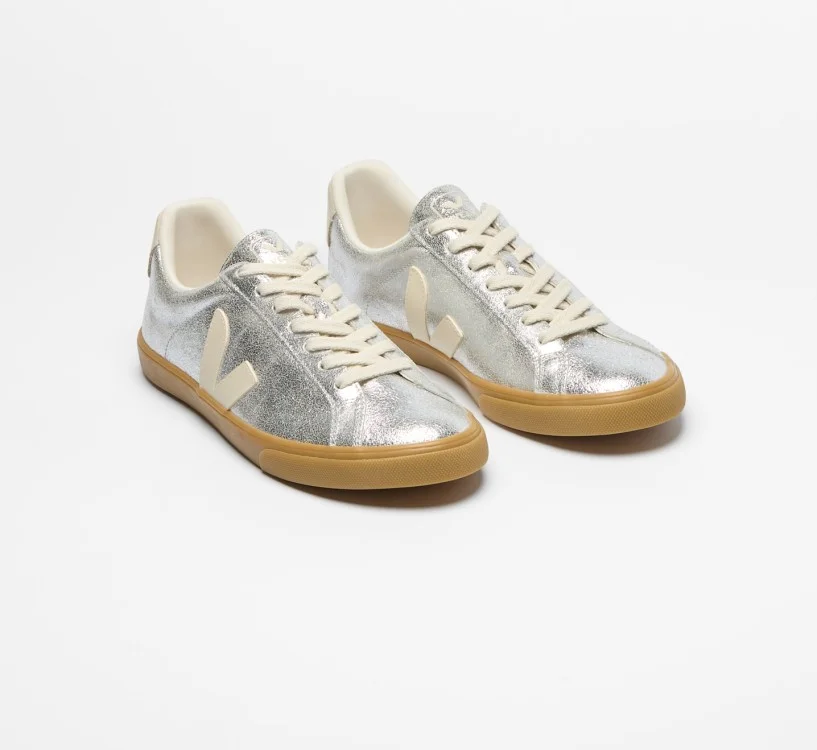 Tênis VEJA VERT Feminino Esplar Camurça Prata Pierre Natural 2