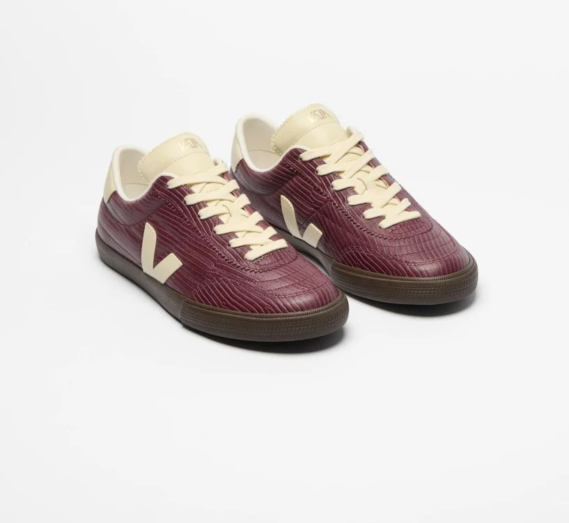 Tênis VEJA VERT Feminino Panenka Couro Amarante 2