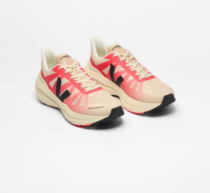 Tênis VEJA VERT Masculino Condor 3 Malha Tecnológica Rosa Gradient Calcaire 2