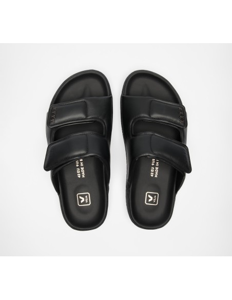 Sandália VEJA VERT Feminina Etna Bold Couro Preto