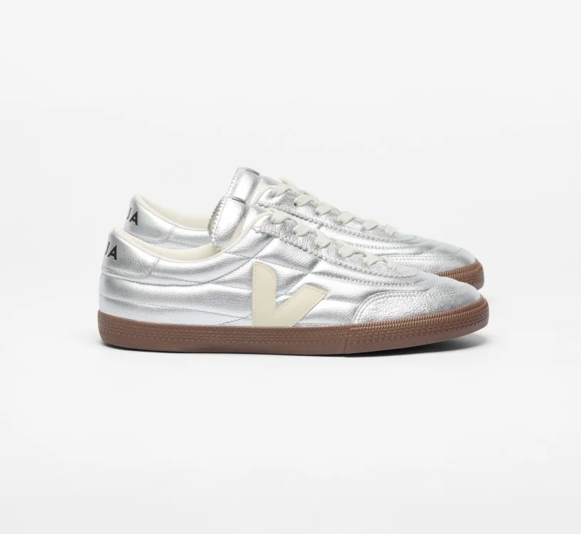 Tênis VEJA Unissex Panenka couro prata e branco VEJA - VERT