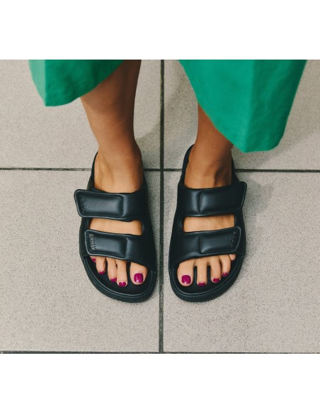 Sandália VEJA VERT Feminina Etna Bold Couro Preto