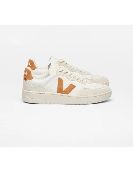 Tênis VEJA Feminino V-90 Couro Branco Umber VEJA - VERT Oficial