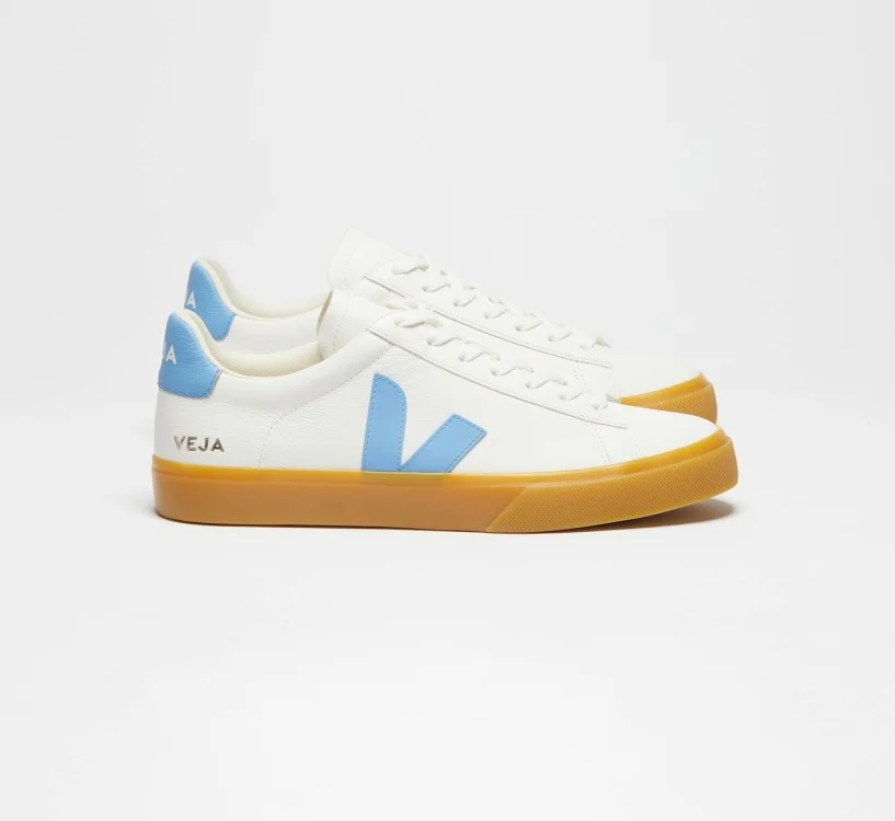 Tênis VEJA Masculino Campo Couro Branco Aqua VEJA - VERT Oficial