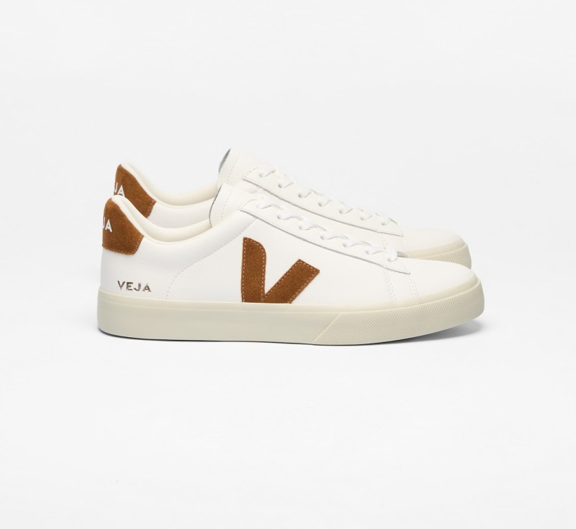 Tênis VEJA Masculino Campo Couro Branco Cognac