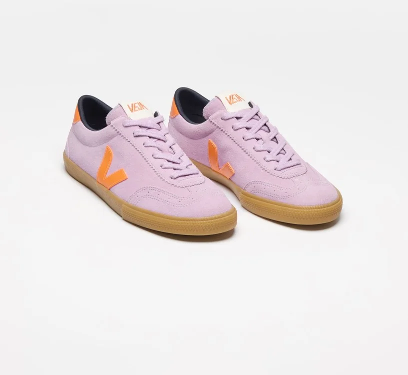 Tênis VEJA Feminino Volley V-90 Suede Orchid Fury Natural 2