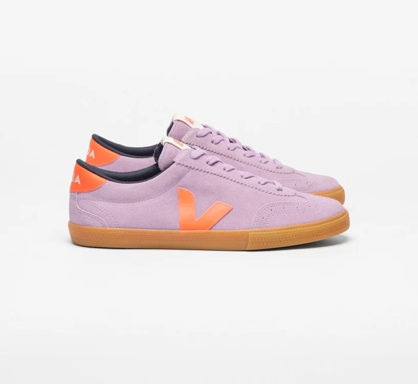 Tênis VEJA Feminino Volley V-90 Suede Orchid Fury Natural