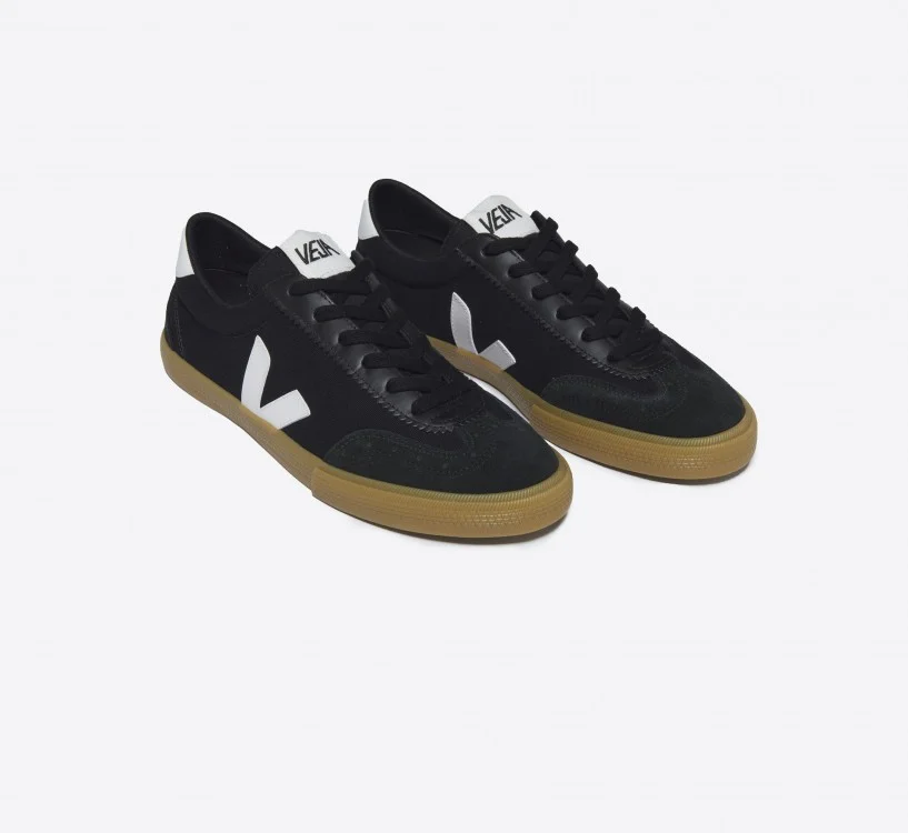 Tênis VEJA Masculino Volley Algodão Preto Branco Natural VEJA - VERT Oficial 2