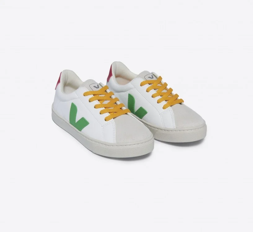 Tênis VEJA Infantil Esplar Laces Couro Branco Leaf Pekin VEJA - VERT Oficial 2