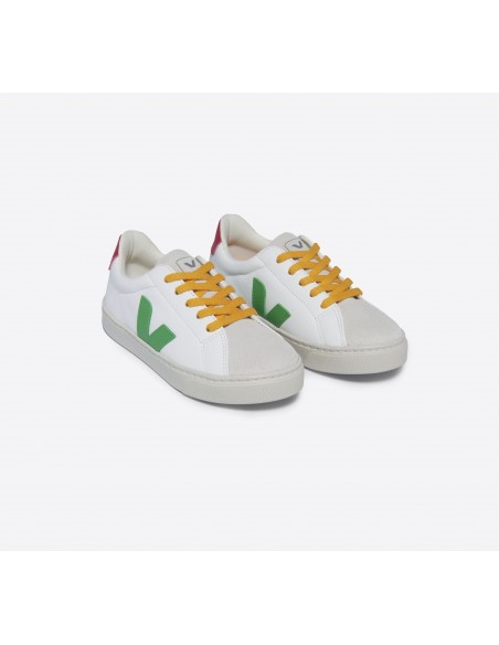 Tênis VEJA Infantil Esplar Laces Couro Branco Leaf Pekin VEJA - VERT Oficial