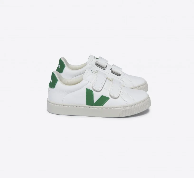 Tênis VEJA Infantil Esplar Couro Branco Emeraude VEJA - VERT Oficial