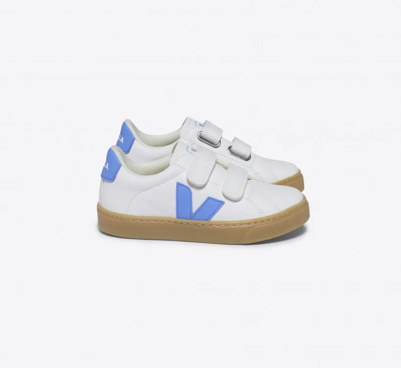 Tênis VEJA Infantil Esplar Couro Branco Aqua Natural VEJA - VERT Oficial