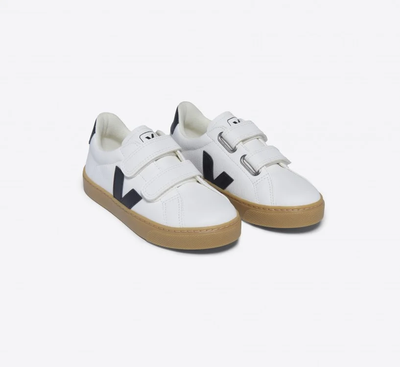 Tênis VEJA Infantil Esplar Júnior - Couro Branco Preto Natural VEJA - VERT Oficial 2