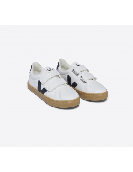 Tênis VEJA Infantil Esplar Júnior - Couro Branco Preto Natural VEJA - VERT Oficial