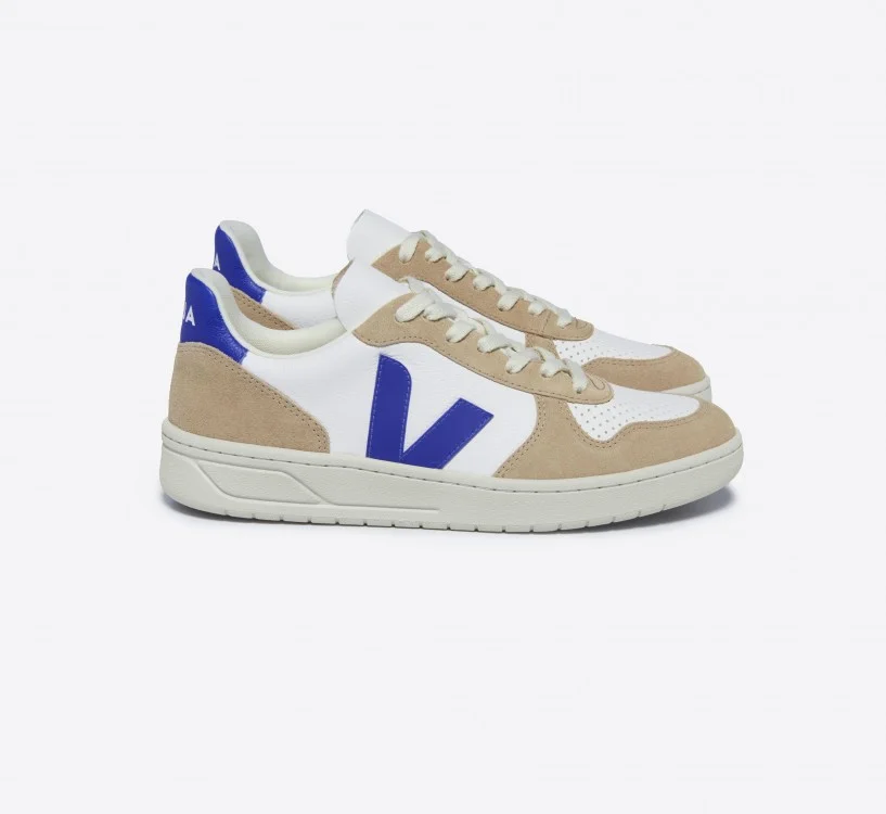 Tênis VEJA Feminino V-10 Couro Branco Paros Sahara VEJA - VERT Oficial