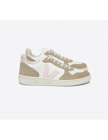 Tênis VEJA Feminino V-10 Couro Branco Petale Sahara VEJA - VERT Oficial