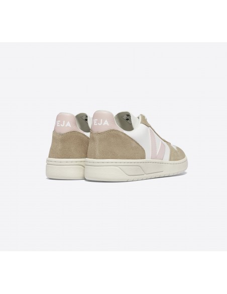 Tênis VEJA Feminino V-10 Couro Branco Petale Sahara VEJA - VERT Oficial