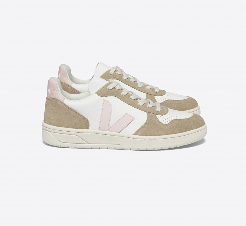 Tênis VEJA Masculino V-10 Couro Branco Petale Sahara VEJA - VERT Oficial