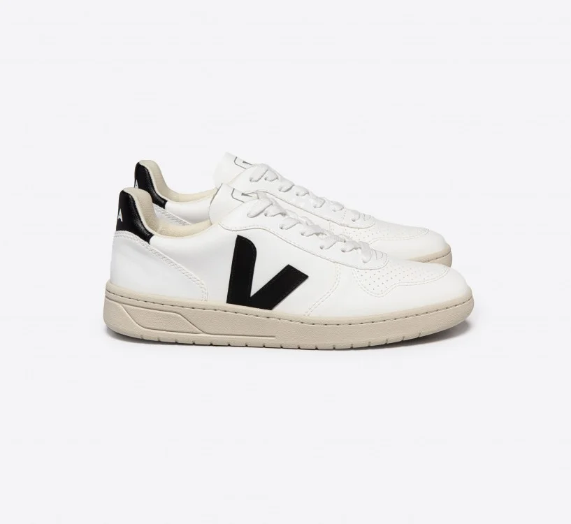 Tênis VEJA Feminino V-10 Cwl Branco Preto VEJA - VERT Oficial