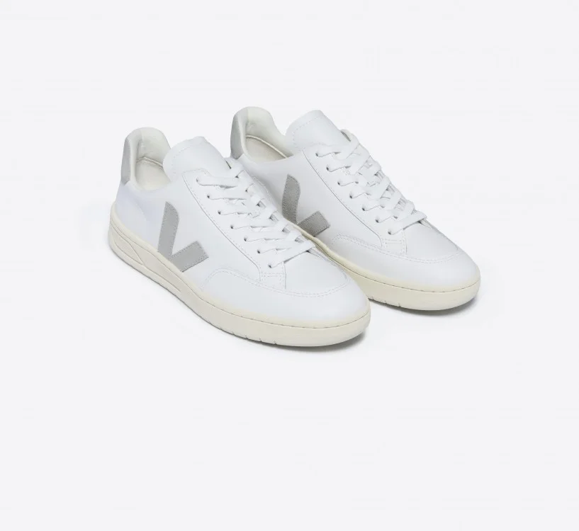 Tênis VEJA Feminino V-12 Couro Branco Light Grey VEJA - VERT Oficial 2