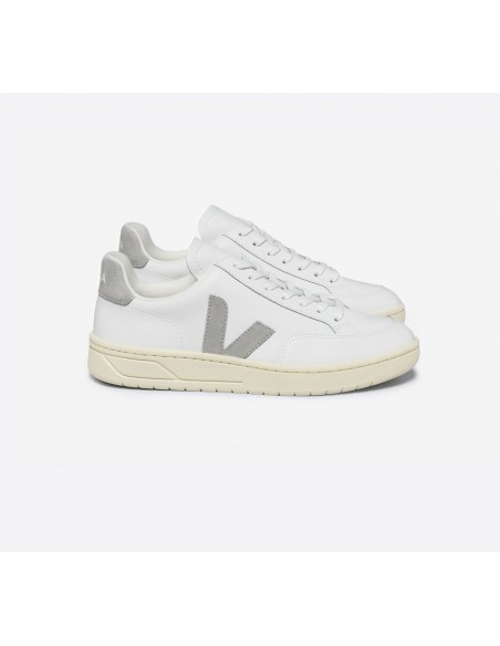 Tênis VEJA Masculino V-12 Couro Branco Light Grey VEJA - VERT Oficial