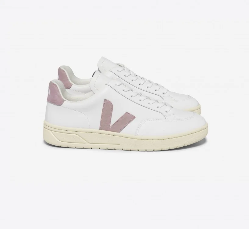 Tênis VEJA Feminino V-12 Couro Branco Babe VEJA - VERT Oficial