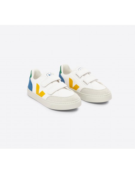 Tênis VEJA Infantil V-12 Couro Branco Multico Indigo VEJA - VERT Oficial