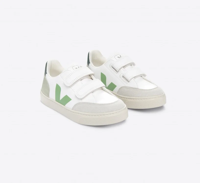 Tênis VEJA Infantil V-12 Couro Branco Multico Clay VEJA - VERT Oficial 2