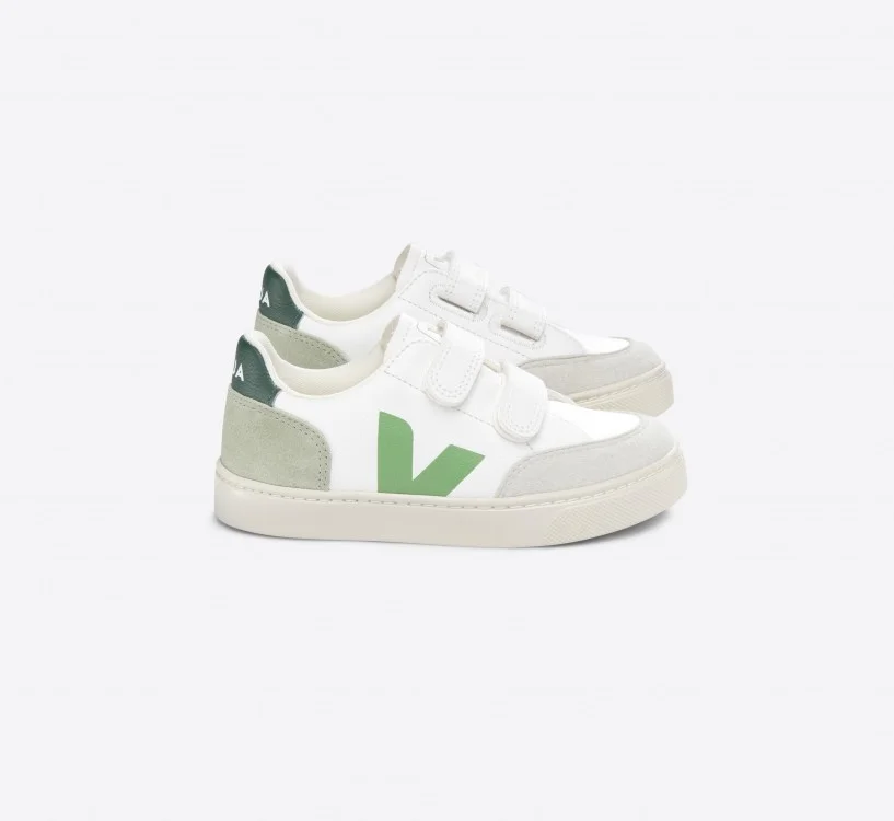 Tênis VEJA Infantil V-12 Couro Branco Multico Clay VEJA - VERT Oficial