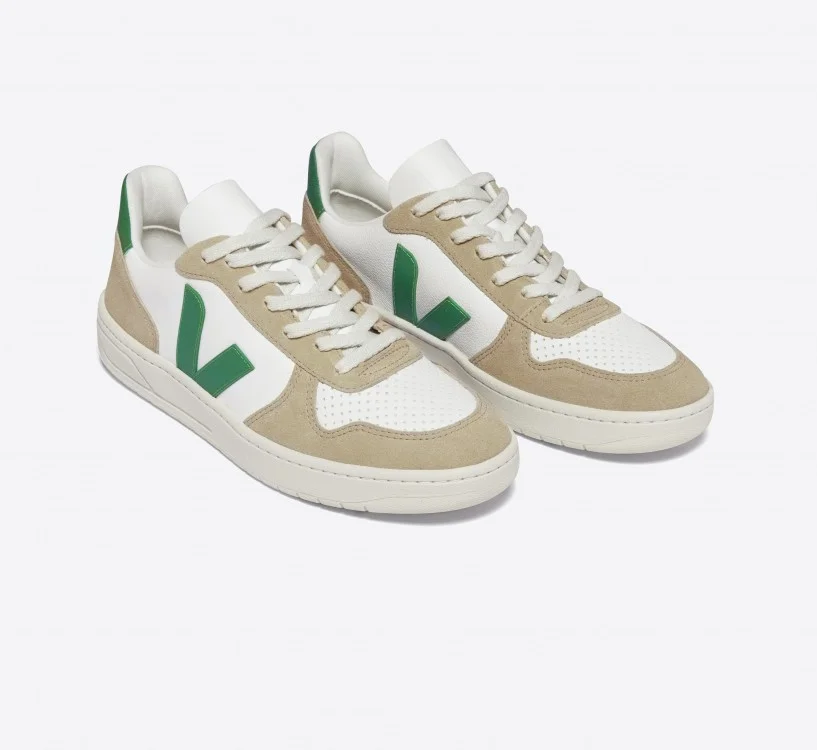 Tênis VEJA Feminino V-10 Couro Branco Emeraude Sahara VEJA - VERT Oficial 2