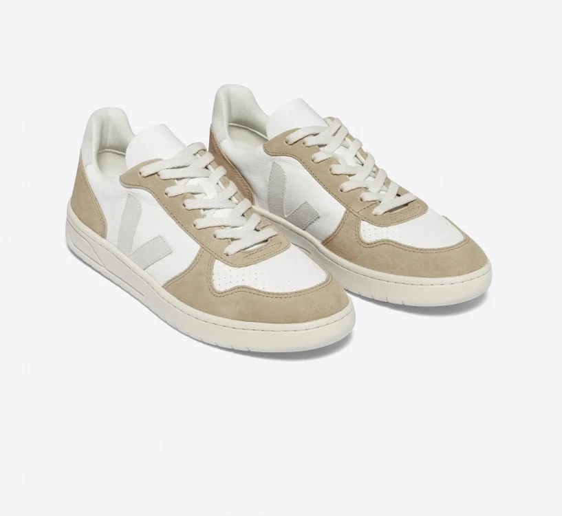 Tênis VEJA Feminino V-10 Couro Branco Natural Sahara VEJA - VERT Oficial 2
