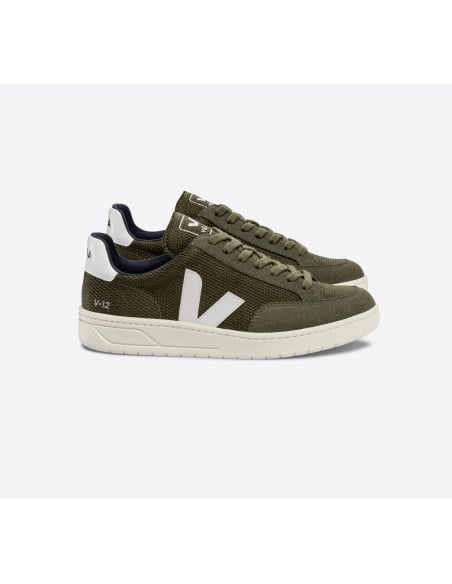 Tênis VEJA Feminino V-12 B-Mesh Olive Branco VEJA - VERT Oficial