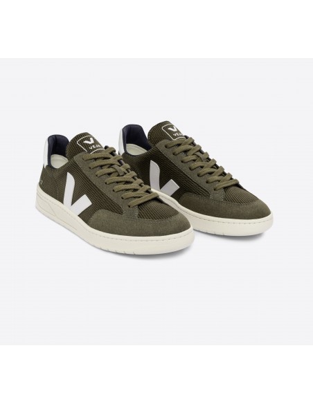 Tênis VEJA Feminino V-12 B-Mesh Olive Branco VEJA - VERT Oficial