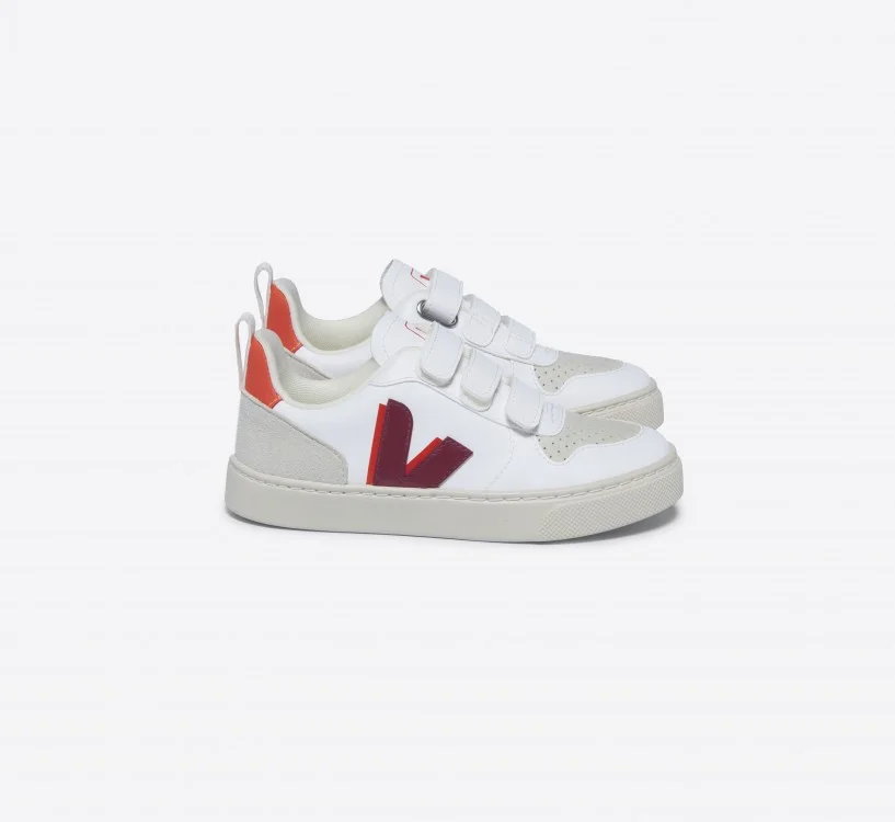 Tênis VEJA Infantil V-10 Cwl Branco Marsala Orange Fluo VEJA - VERT Oficial