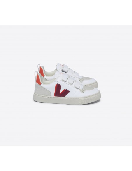 Tênis VEJA Infantil V-10 Cwl Branco Marsala Orange Fluo VEJA - VERT Oficial