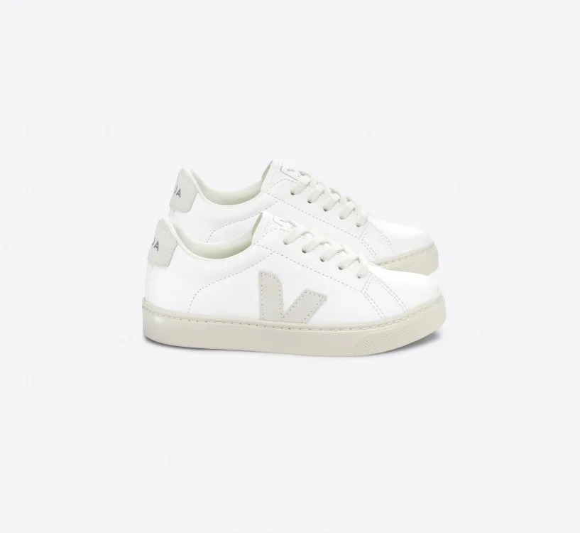 Tênis VEJA Infantil Esplar Laces Couro Branco Natural VEJA - VERT Oficial